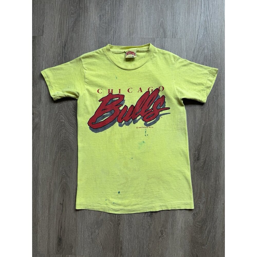 Vintage 1989 NBA Chicago Bulls Nutmeg Basketball Shirt Promo Tee Rare